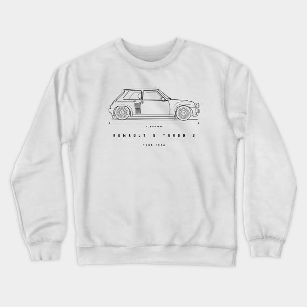 Renault 5 Turbo 2 design Crewneck Sweatshirt by shketdesign